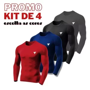 Kit 4 Camiseta Uv Segunda Pele Proteção Solar