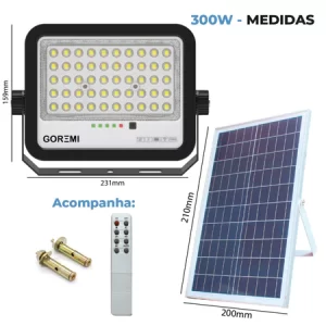 Kit 2 Holofote Led Solar 100W /200W /300W