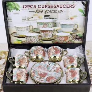 kit 12 peças xícaras e pires para café e chá